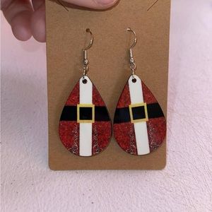 Handmade double sided wooden earrings